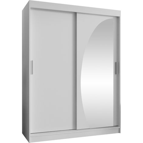 Armario Hartford 503, Blanco, 200x150x62cm, Puertas de armario: Correderas, Número de estantes: 0