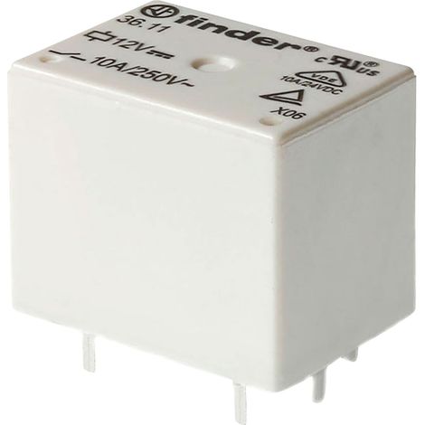 Relais imprimé FINDER 6 V/DC, 10 A, 1 inverseur 36.11.9.006.4011