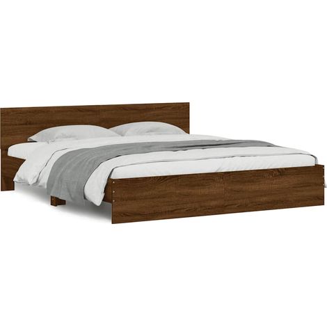 Maison Exclusive - Estructura de cama con cabecero marrón roble 2 (1/5)