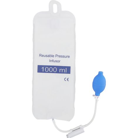 Sac de perfusion sous pression TPU 1000ml, étanchéité à l'air sans fuite, avec manomètre pour perfusion rapide de sang et liquides. (1/5)