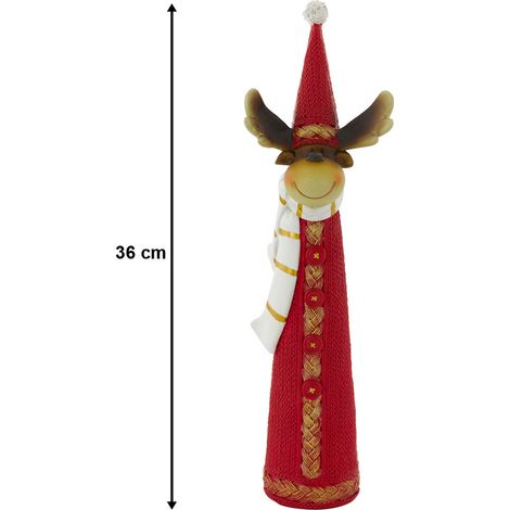 X-MAS Stand Figur Rentier Zipfel Mütze Advents Zeit Dekoration Weihnachten Strick Design Eglo 41264 (1/2)