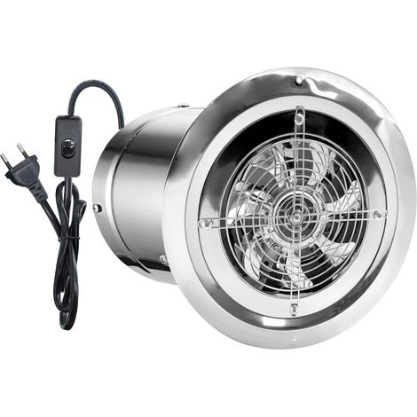 Ventilatore estrazione metallo bagno 150 mm silenzioso argento (1/5)