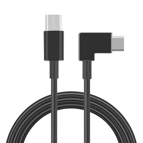 Câble de transfert de données USB-C avec connecteur coudé de 100 cm, compatible avec les lunettes de vol pour drone Avata 2 et les appareils mobiles. (1/5)