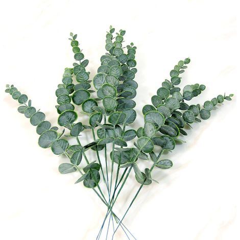 20 pezzi di rami artificiali di eucalipto argentato da 38 cm, foglie di eucalipto a spruzzo per decorazioni natalizie, per matrimoni, feste, giardino, casa, ufficio, esterni e interni.