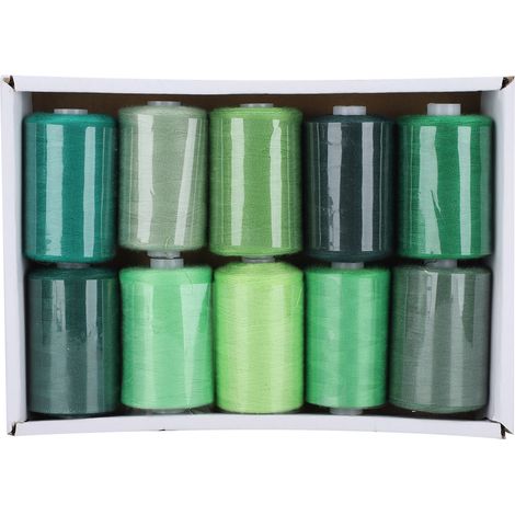 10 Rolls Sewing Thread Set Household Pagoda Threads DIY Accessories 300 Yards 402Green (1/5)