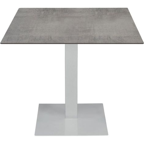 Tavolo da Ristorante Base Quadrata Bianca Piano Cemento in HPL Dimensione Tavoli: 60 x 60