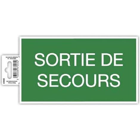 Exacompta - Ref. 67003E - 1 pannello adesivo EMERGENCY EXIT - In PVC antiscivolo e resistente ai raggi UV - Dimensioni pannello: 20 x 11 cm - Colore verde e bianco (1/3)