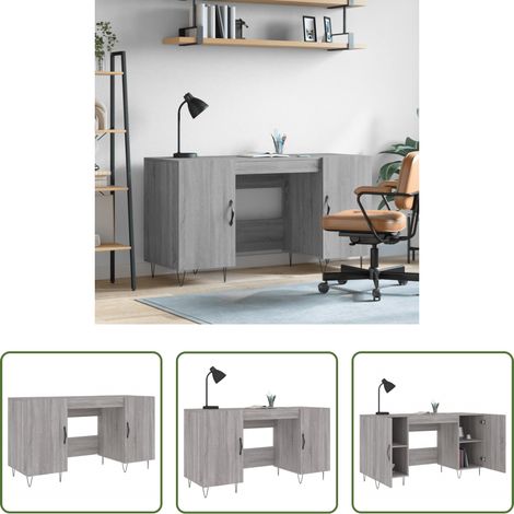 Bureau sonoma gris - Bureau sonoma gris 140x50x75 cm bois d'ingénierie (1/5)