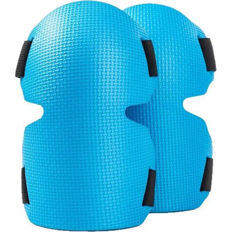 Lot de 2 genouillères en mousse souple - Idéales pour le jardinage, la construction et la toiture - Genouillères de travail confortables pour hommes et femmes - Bleues (1/4)