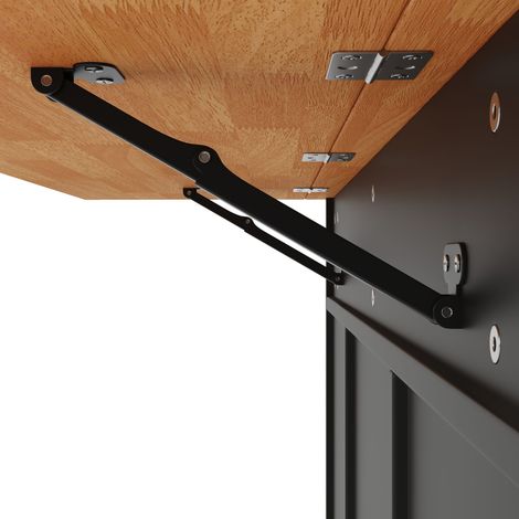 Îlot de cuisine moderne, meuble de rangement avec plan de travail, chariot extensible à roulettes, desserte avec étagère à épices et 8 tiroirs, noir (1/5)