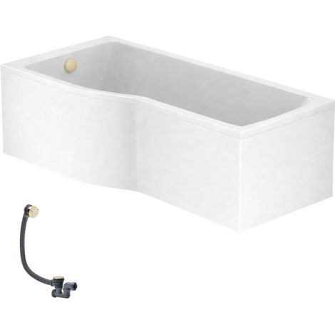 IDEAL STANDARD Connect Air Bañera/ducha izquierda de 150 x 80 cm + faldón + desagüe, color oro