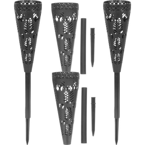 Funéraires Support Solide avec Piquet Lot de 4 en Plastique Noir pour Fleurs Artificielles et Fraîches pour Décorations de Pelouse et Cimetières (1/5)