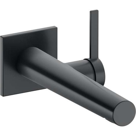 Keuco IXMO 59516, Set de finition pour mitigeur de lavabo, 265mm, pour encastrement, rosace carrée, Coloris: Chrome noir brossé - 59516132102 (1/2)