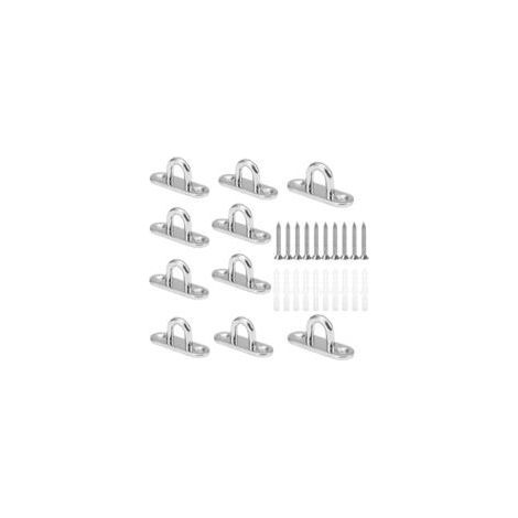 Set mit 10 U-förmigen Deckenhaken aus Edelstahl 304, 15 x 45 mm Basis, Tragkraft 40 kg. Zum Aufhängen von Kronleuchtern und Yoga-Ausrüstung.