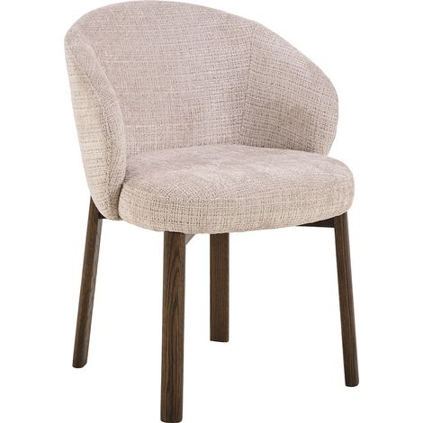 Darlene chaise de salle à manger avec accoudoirs chenille beige. (1/5)