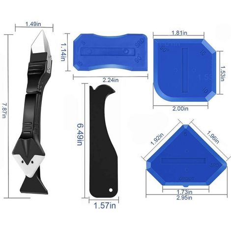3-in-1-Edelstahl-Kartuschendüse mit Schaber und 5 wiederverwendbaren Spitzen – Professionelles Silikon-Finish-Werkzeug