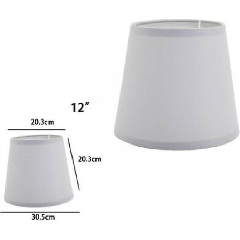 TrAdE Shop Traesio - Paralume Conico Cilindro Cappello Ricambio Per Lampada E Applique In Tessuto Tnt - Grigio -12" -