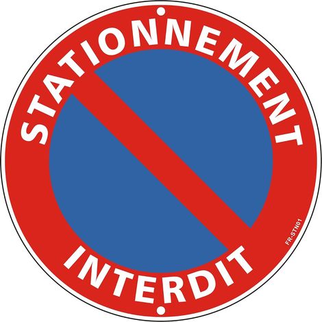 Panneau Stationnement Interdit Aluminium Réfléchissante Ø300mm, Interdiction de Stationner Metal Stable et Durable (1/5)