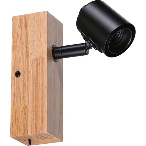 Paulmann Deckenstrahler Arvid 1 bis 4 Spots, E27, max 20 W, dimmbar, Schwarz und Holz, schwenkbar (1/5)
