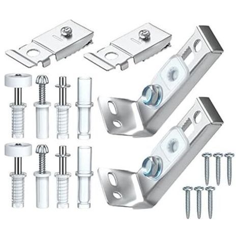 Kit De Quincaillerie Pour Porte Pliante, Kit De Quincaillerie En Acier Inoxydable, Pièces De Porte Coulissante Comprenant Un Support Supérieur Et Inférieur, Une Roue De Guidage (1/5)