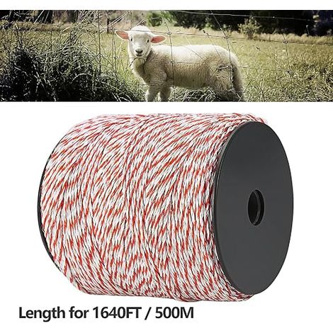 Fil Cloture Electrique Fil Conducteur Chevaux Bovins Prairies Conducteurs Inox Fil Visible Longue Portee Adaptable Systemes Electrifies Resistant Exterieur Fermes (1/4)
