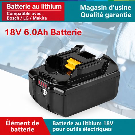 Batterie Lithium 18V 6.0Ah 10 Cellules Rechargeable Remplacement Outil Électroportatif Perceuse Visseuse Clé à Choc – Livraison gratuite