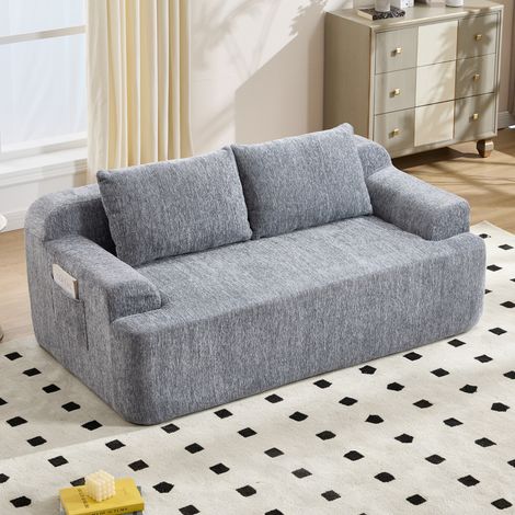Divano doppio, divano modulare, sedia a nuvola con memory foam a seduta profonda con cuscini - Grigio (1/5)