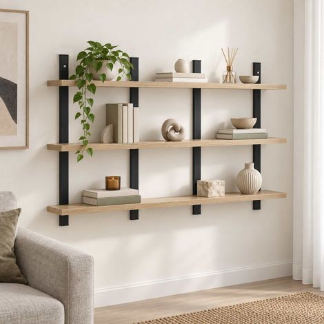 vidaXL Étagère Murale Chêne Sonoma 102 x 13,5 x 58 cm (1/5)