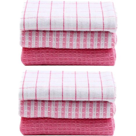 6 pièces Lot de Torchons Cuisine Absorbants Coton Doux Serviettes (1/5)