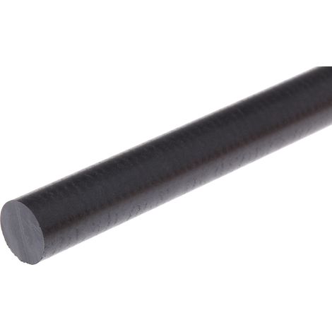 Rs Pro – Tige PEEK noire 10mm x 300mm – Résistance à la traction 130 MPa – Indice d'inflammabilité UL 94 V-0 – Dureté 208 HB