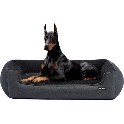 Hundebett Hundesofa abnehmbar L 120 x B 90 x H 30 cm Dunkelgrau (1/5)