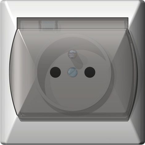 Presa Akcent resistente agli schizzi con/con coperchio trasparente IP44 bianco GPH-1AZ/00/d