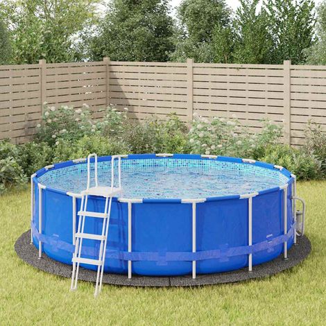 Bâche de piscine Bâche de protection Couverture de piscine gris clair Ø458 cm géotextile polyester 74639 (1/5)