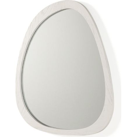 Miroir mural ovale bois blanc Blac L 81cm (1/3)