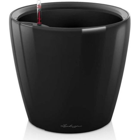 LECHUZA Classico Premium LS 50 - kit complet, noir brillant Ø 50 X 47