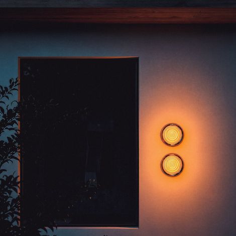 Applique Murale Extérieure LED Aluminium Orvo Citra 2700K Ambre Blanc chaud ø14 cm