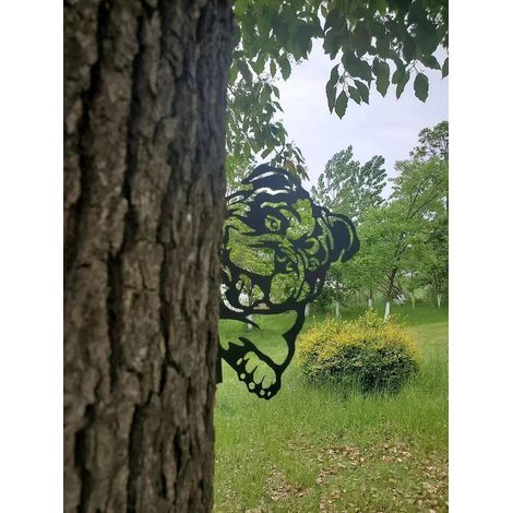 bouledogue Ornements De Jardin En Mtal Pour Cltures, Dcorations D'extrieur Et De Maison, Dcoration De Jardin, Sculptures, Silhouettes En Fonte, Ar (1/4)