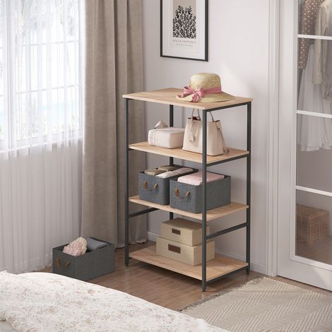 WOLTU Aufbewahrungsboxen 3 Stück, faltbare Aufbewahrungswürfel mit Griffen, Stoffboxen Aufbewahrung, Stapelboxen Organisationsboxen, 47x28x20 cm, Grau