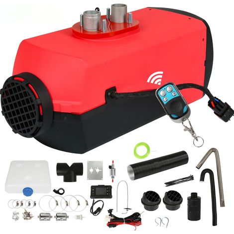 TolleTour 12 V Diesel Standheizung 8 kW Geteilt Luftheizung Dieselheizung Air Heater für Auto LKW Wohnmobil Camper Bus mit LCD-Display Fernbedienung Rot (1/5)