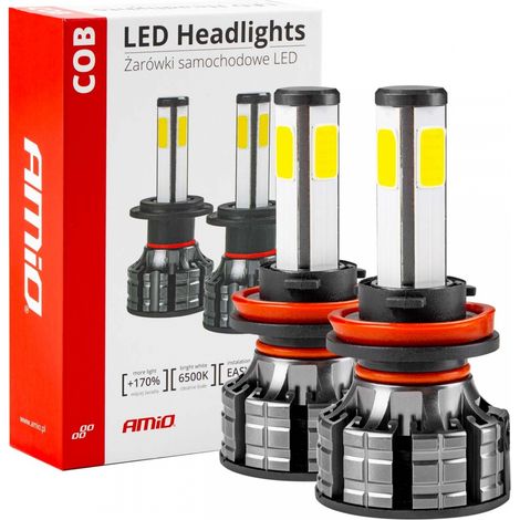 Bombillas LED para coche serie COB H8 H9 H11 6500K amio-02845 (1/5)