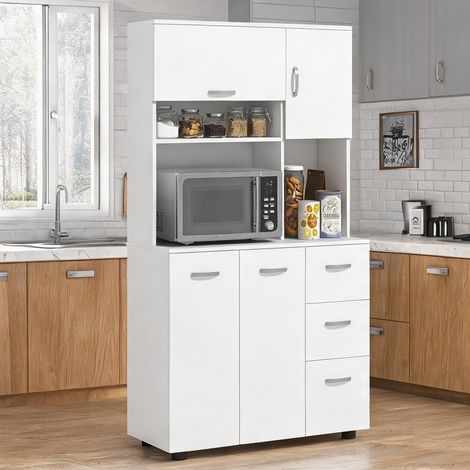 Buffet blanc en bois 89 x 39,5 x 168 cm (1/5)