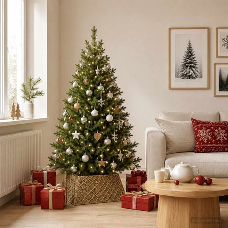 vidaXL Collier de sapin de Noël Carré Naturel 50 x 50 x 25 cm (1/5)