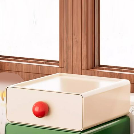 Stackable Desk Drawer, Large Capacity Plastic Office Storage Box with Sliding Drawer for Organizing Stationery, Cosmetics and Supplies (1/5)