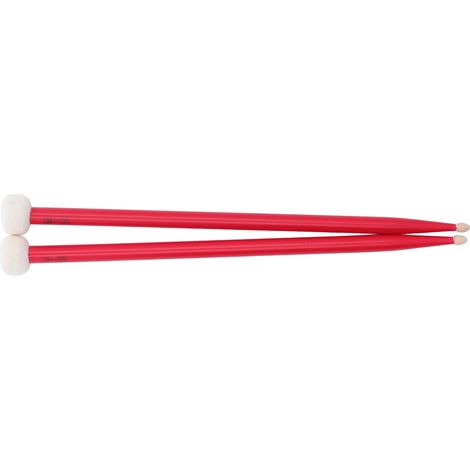 Ensemble de 2 maillets de batterie avec tête en feutre et manche en bois antidérapants, accessoire pour jouer du rouge. (1/5)