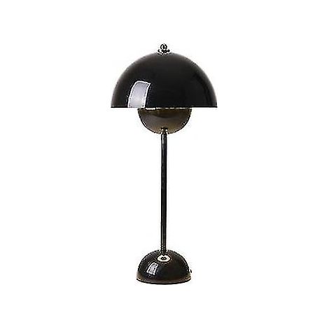 Lampe de table en fer forgé en forme de pot de fleurs, pour chambre ou salon, lampe de chevet, culot E27 (noir) (1/3)