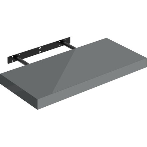 Étagère Murale WOLTU, Tablette Flottante, Panneau de Bois, Gris Brillant, 50x22,9x3,8cm