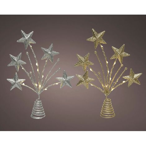 ULT. UNIDADES ADORNO PARA COPA ÁRBOL DE NAVIDAD ESTRELLA 5X21X31CM 12 LEDS COLORES SURTIDOS (1/5)