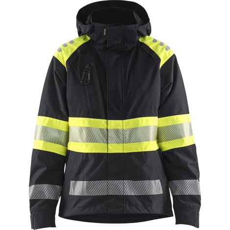 Hochsichtbare Arbeitshardshell-Jacke für Damen 4430 - Schwarz/Gelb XS