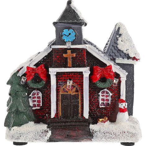 Maisons décoratives de Noël, décorations de bureau de Noël, mini chalets-9.5X9.5X5CM (1/3)