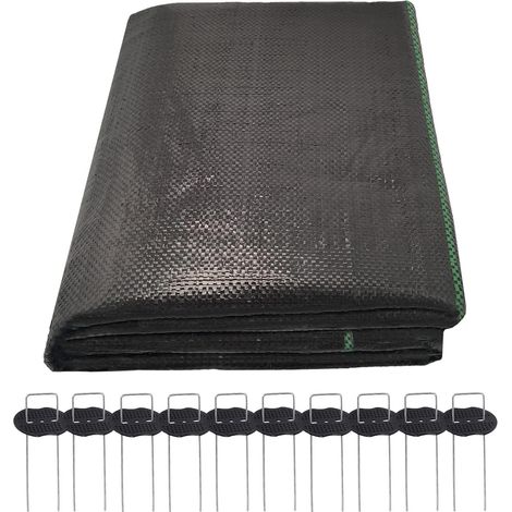 2 m x 10 m Unkrautvlies, Unkrautstreifen, Unkrautunterdrückungsgewebe, strapazierfähig, wasserdurchlässig, reißfest, Geotextil-Unkrautvlies für Wege, Gärten und landwirtschaftliche Flächen (1/5)